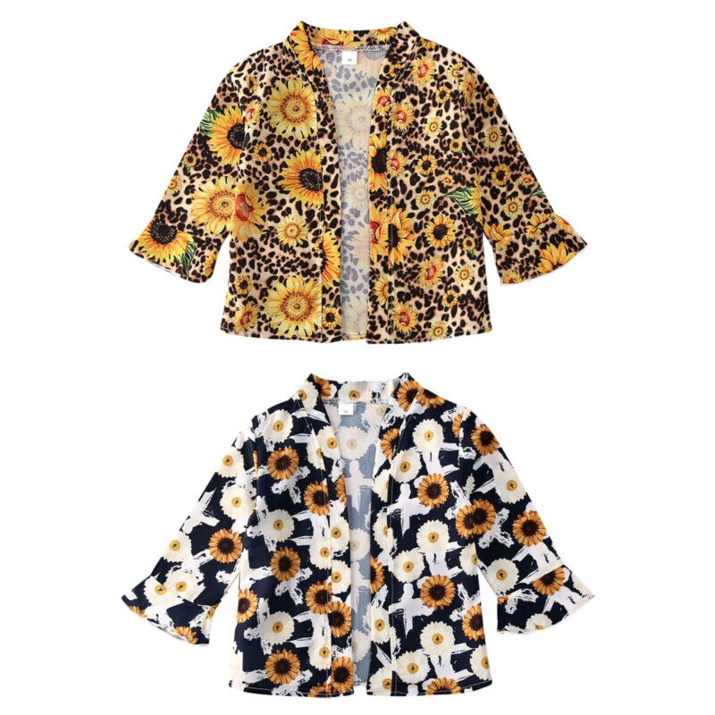 enfant en bas âge enfants bébé filles tournesol hauts t-shirt à manches longues Blouses vêtements