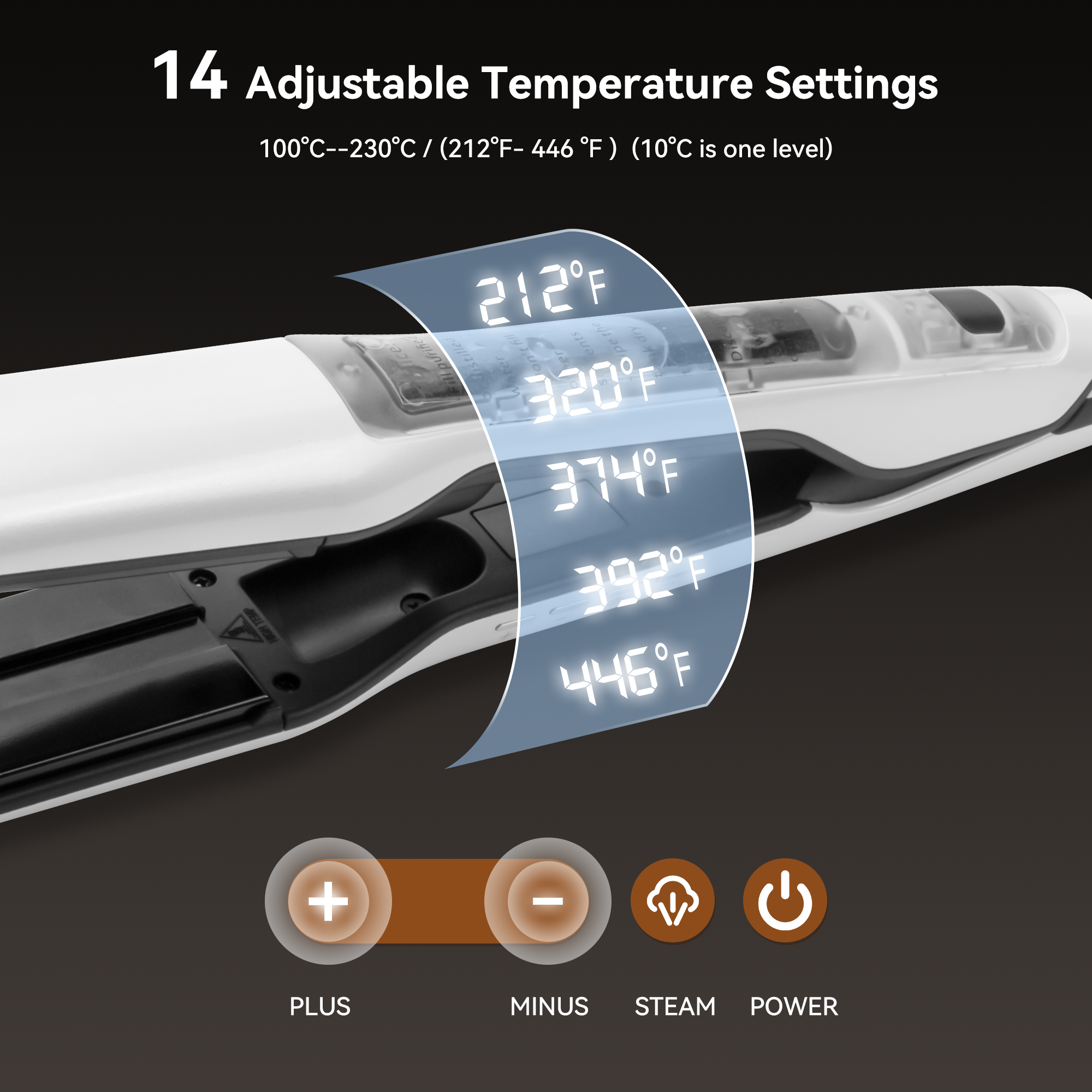 Steam Hair Straightener Salon Nano Titanium Ceramic Steam Flat Iron Hair Straightening Irons for Smooth