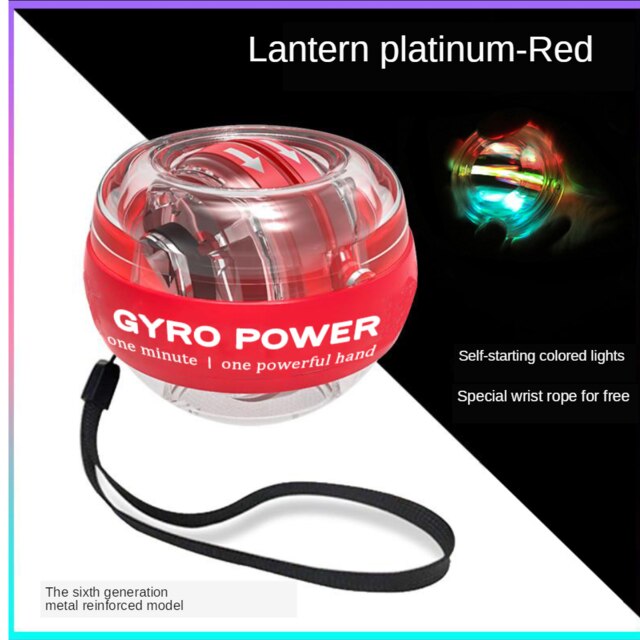 LED Light Self-starting Power ball Wrist Power Hand Ball Muscle Relax Spinning Wrist Trainer Exercise Equipment Strengthener: pink LED Lantern