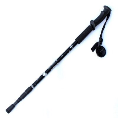 65-135cm Walking Sticks Hiking Poles Adjustable Trekking Poles Telescopic Scandinavian Anti Shock Carbon Al alloy: 1 pc black