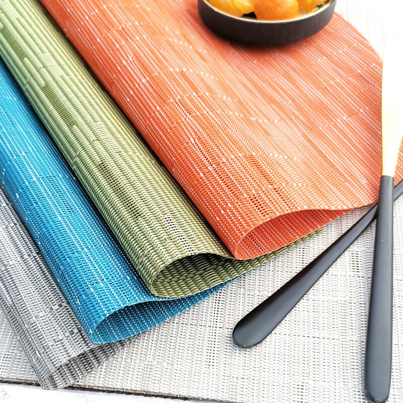 Mantel Individual de bambú para mesa de comedor, posavasos nórdico semicircular de PVC para cocina, Mantel Individual con almohadilla para taza, novedad
