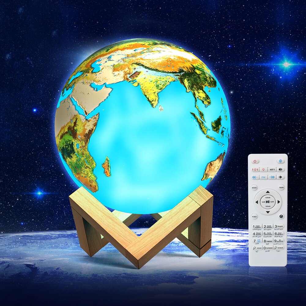 Aarde Lamp Licht Fabriek Prijs Digitale Heilige Gekleurde De Radio Stereo Speler Koran Speaker Equantu Koran Speler
