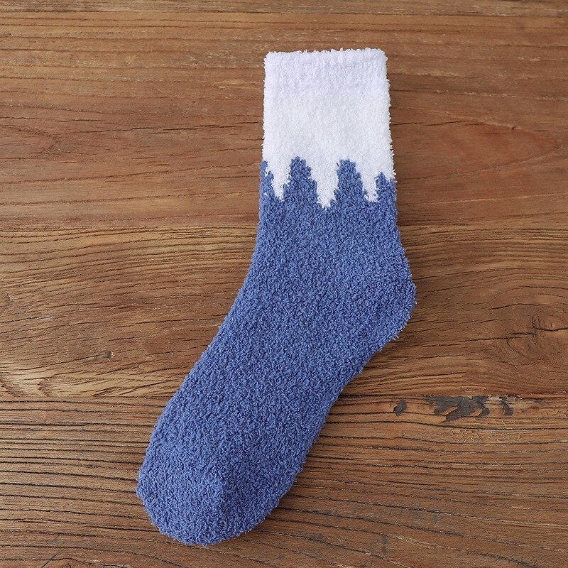 Inland Style Fatcow Women's Socks Colorful Plaid Thick And Warm Wool Socks Floor Woman's Girl's Socks Winter Socks EU 35-43: C2