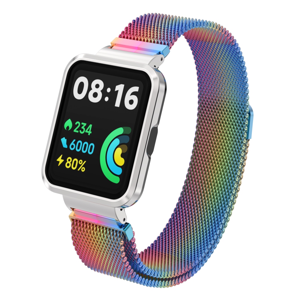 Milanese Band Voor Xiaomi Mi Watch Lite Smart Watch Metalen Frame Beschermer Case Armband Horlogeband Voor Redmi Watch 2 Lite Correa: MULTI / 15Mm