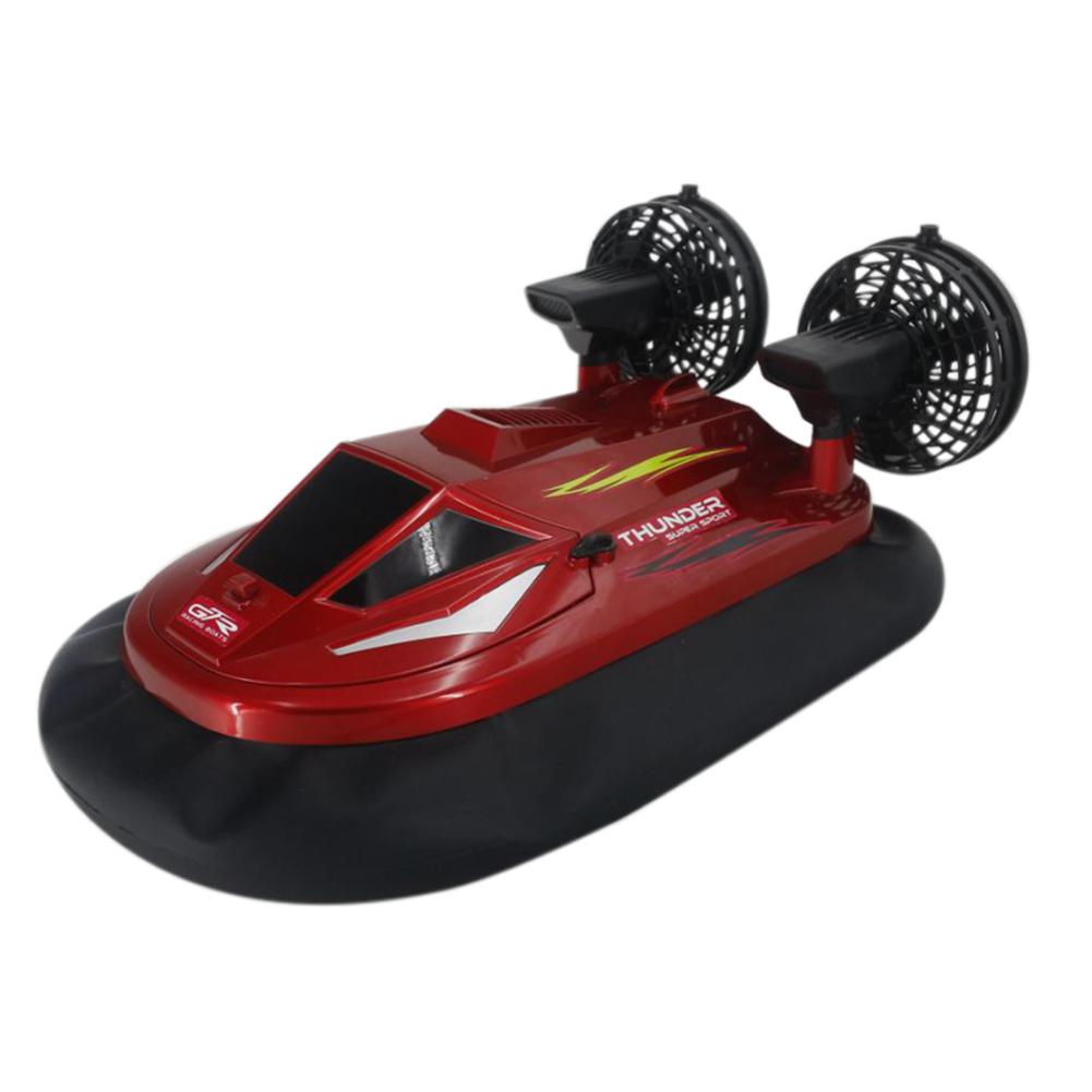 RCtown 757 2.4G Radio Control Brush Motor RC Hovercraft RC Boat Vehicle Models For Children Remote Control Boat summer toys: red