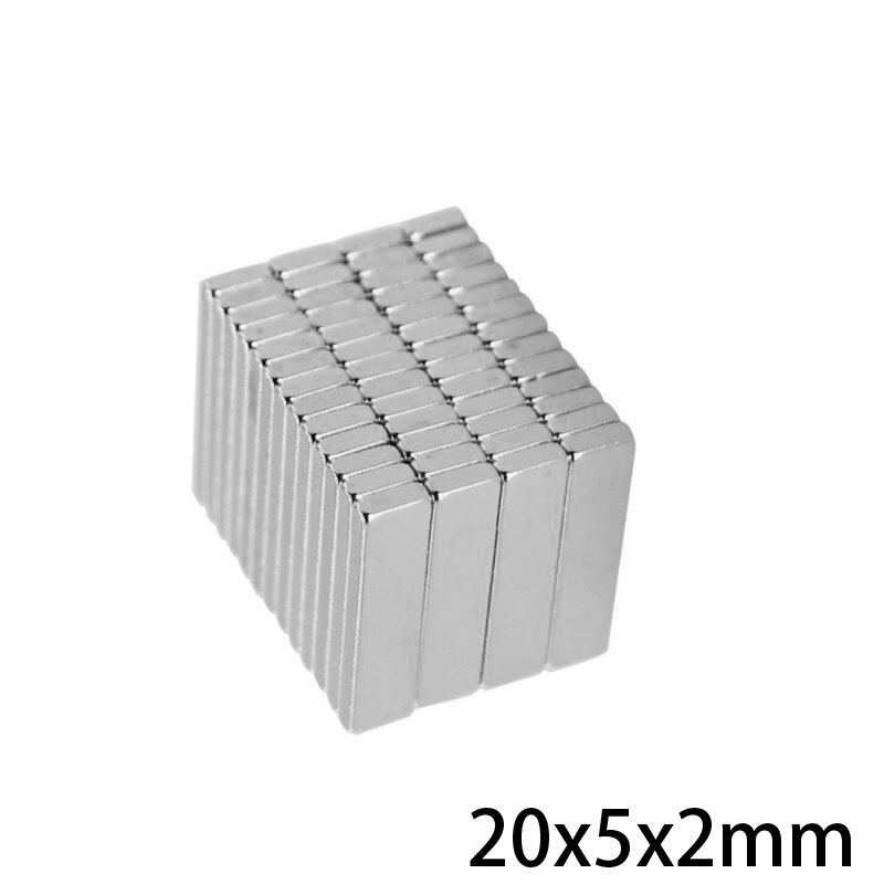 20 ~ 300 stk 20 x 5 x 2 mm blok super stærke magnetiske magneter 20mm*5mm*2mm permanent neodym rektangulær magnet 20*5*2 mm 20 x 5 x 2mm