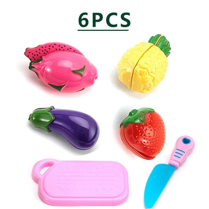 10 PCS Cutting Fruit Vegetable Pretend Play Children Kid Educational Toy: 6 pcs C