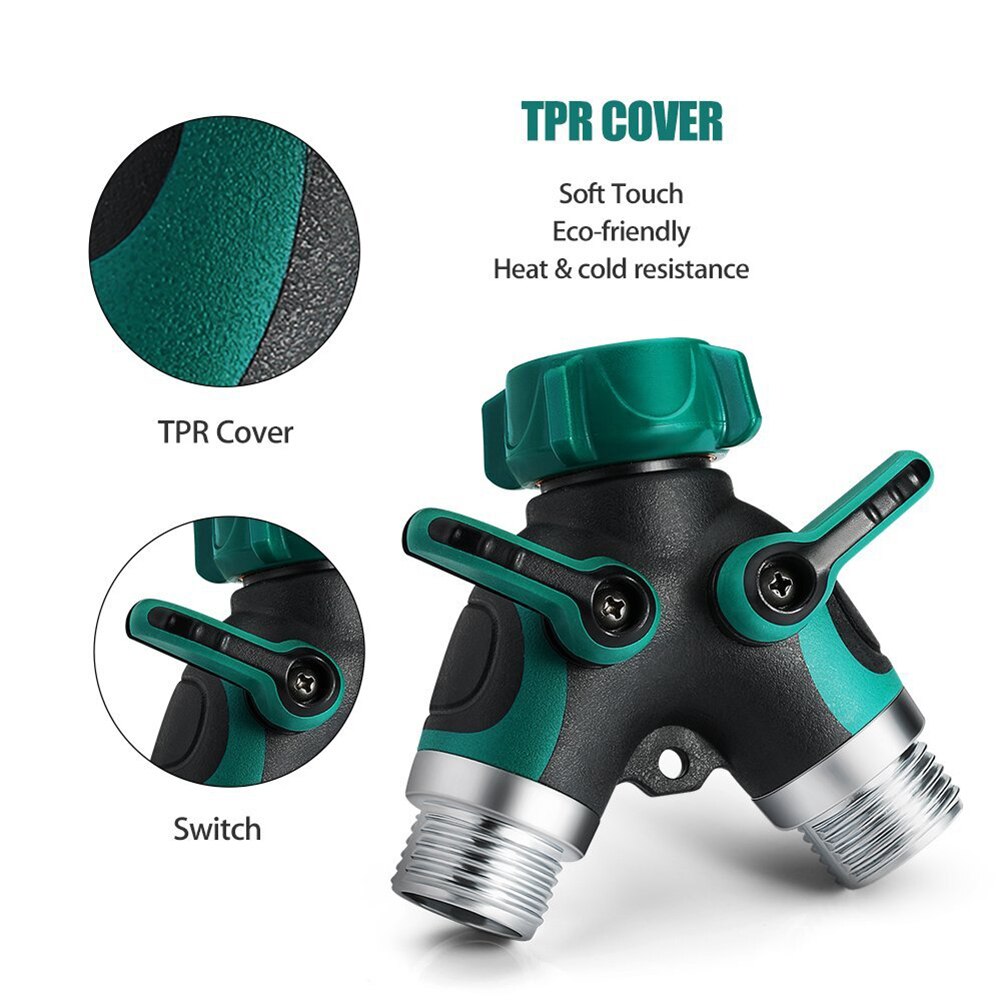 2 Way Y Shape Hose Connector Garden Splitter Comfortable Plastic Grip Faucet Garden Water Connectors