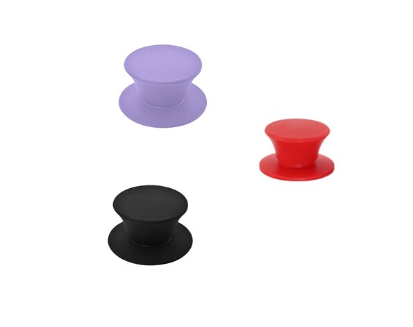 Pot Deksel Knop Siliconen Universele Pot Handvat Vervanging Keuken Kookgerei Cover Knoppen Voor Pan Deksel 3 Pcs: black purple red