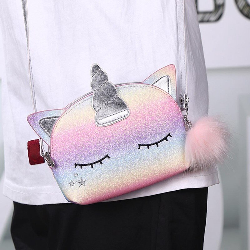 Sac à Bandoulière Licorne En Silicone Pour Fille - Jouet Anti-stress à Bulles + Pochette - Réglable