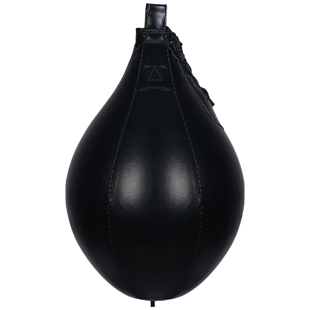 Boxningshastighetsboll hängande boxningssäck pu-läder boxningsreflexboll stressavlastning boxningsslagpåse boxningsutrustning: Svart
