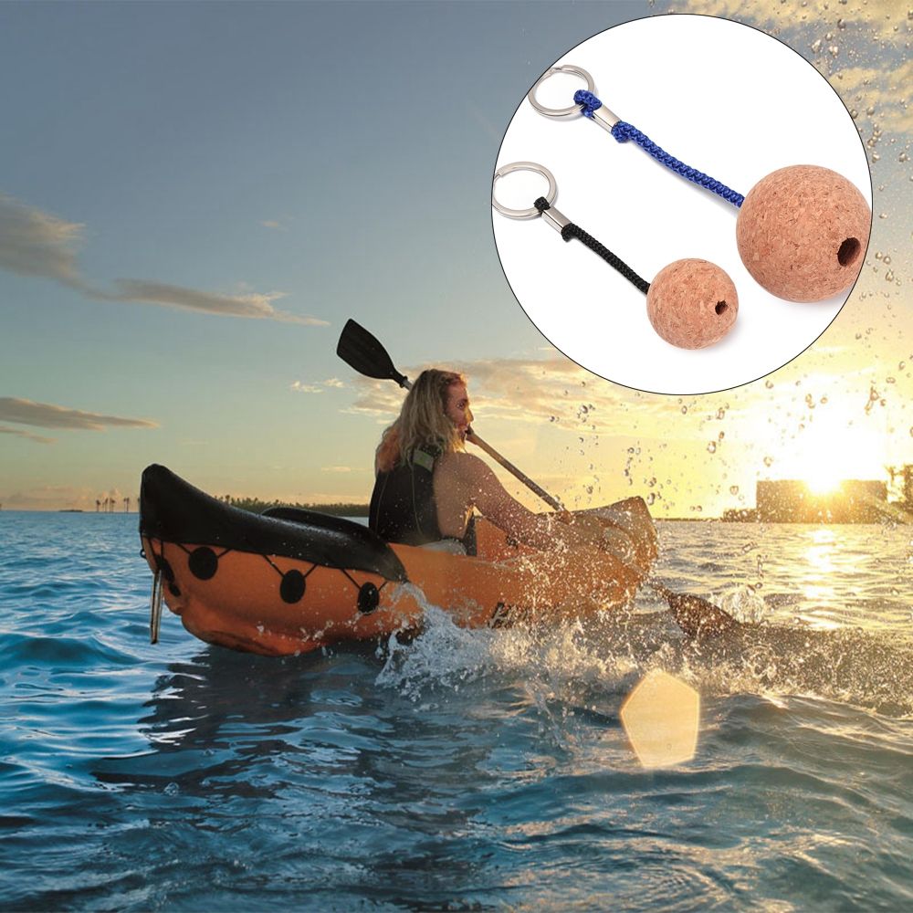 53Mm/35Mm Kurk Bal Sleutelhanger Drijvende Boei Sleutelhanger Houder Voor Water Sport Strand Reizen Vissen Duiken roeiboten