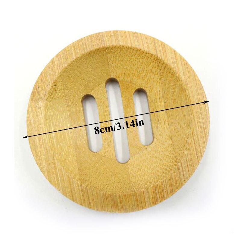 Brown Bamboo Soap Tray Shower Plate Box Container Bathroom Accessories Home & Living Soap Dish Soap Rack Storage for Bath Shower: round