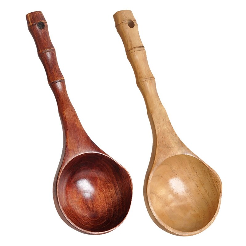 Houten pollepel, kookhoeklepel, keukenlepel, houten waterlepel, soeplepel, grote serveerlepel, pollepellepel