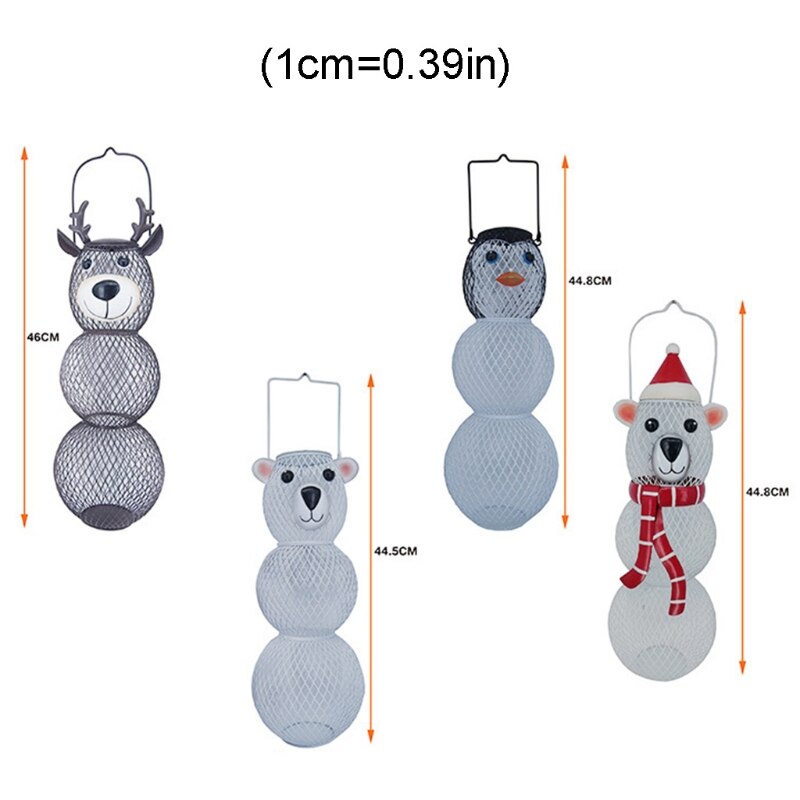 Steel Wire Bird Feeder Outdoor Balcony Hanging Feeder Wrought Iron Deer Snowman Bear Shape Crafts Ornaments Pet