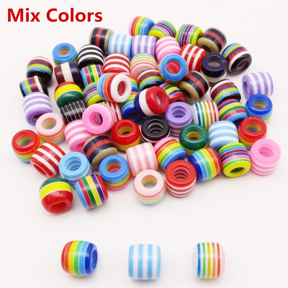 10pcs-30pcs Crochet kids women Braids multi coloured Hair braid Dreadlock Beads rings tube approx 6mm hole for girls Accessories