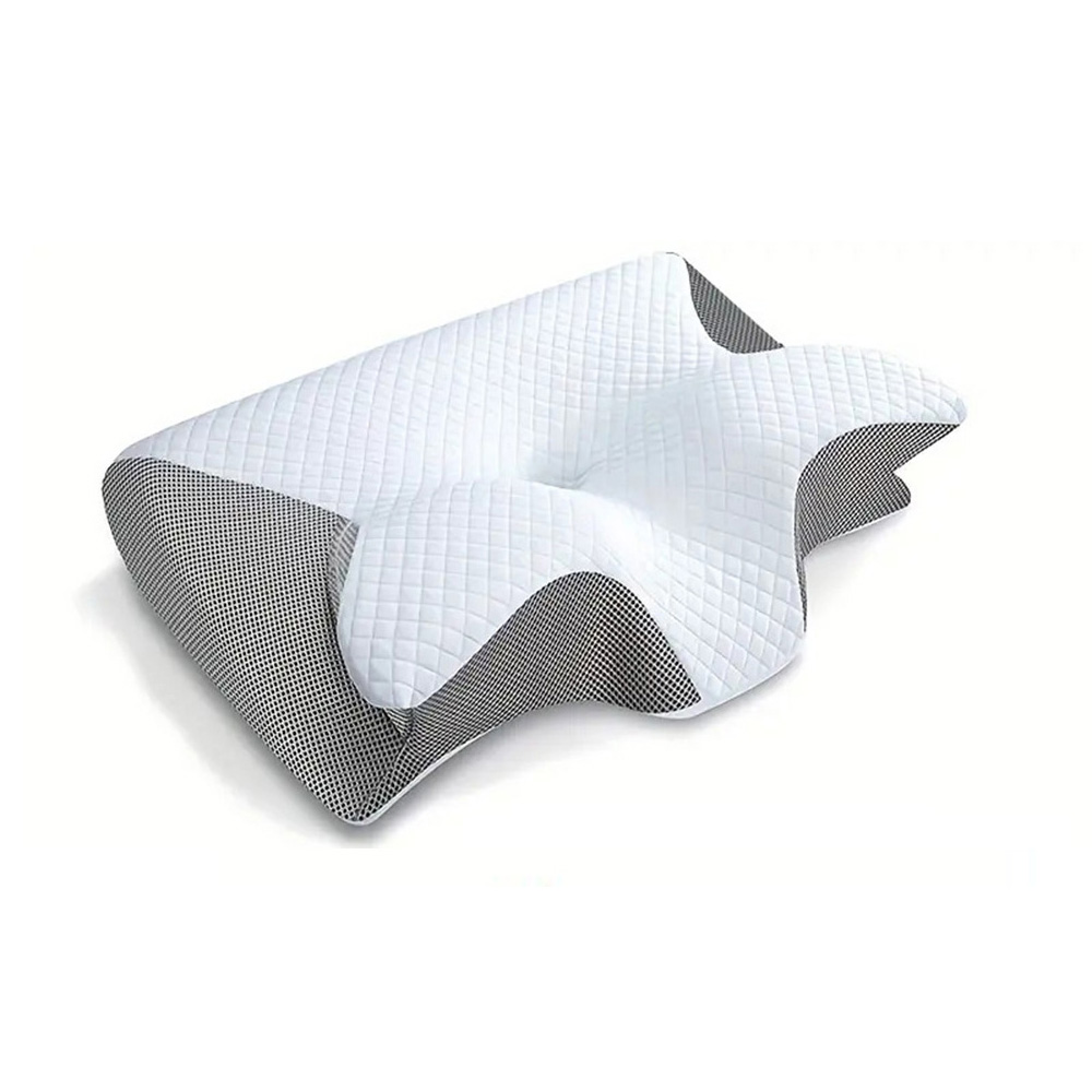 Almohada de cuello con memoria para dormir de mariposa, cómoda almohada para dormir de espuma viscoelástica de rebote lento, almohada para cama de masaje de cuello ortopédico Cervical: Rojo