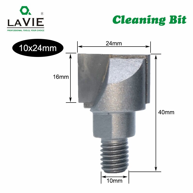 10mm Screw Thread Shank CNC Woodworking Milling Cutter Flat End Mills Carpentry Tools Cleaning Bottom Wood Slotted Router Bit: 10x24mm