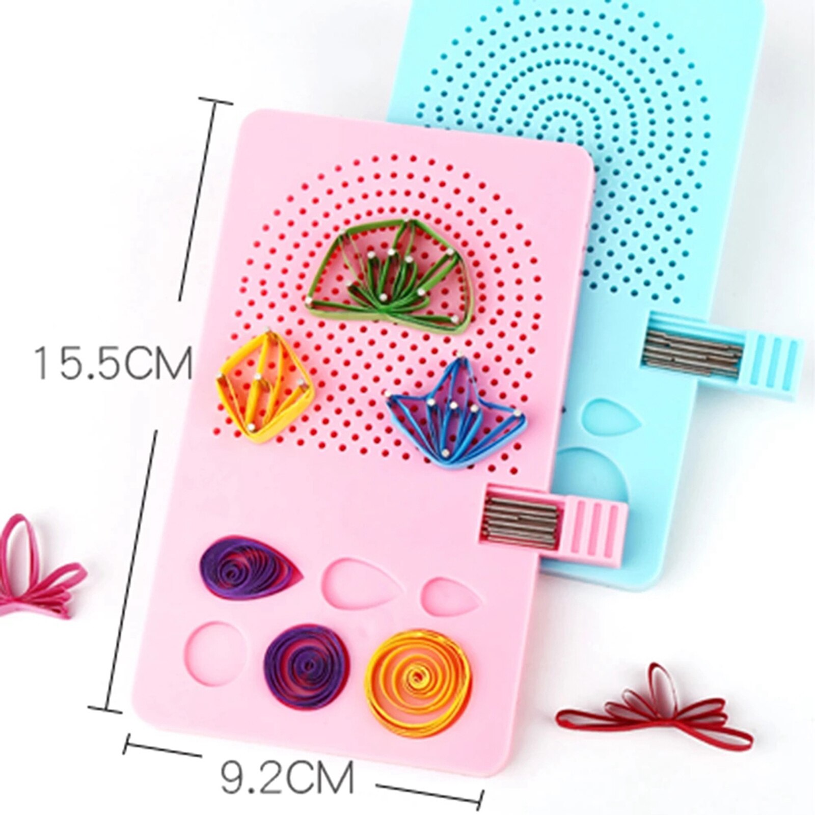 Portable Paper Quilling Board Pins Papercraft Grid Guide Boards Winder DIY