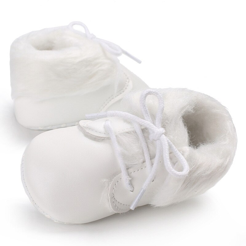 bébé -né hiver neige bottes enfant en bas âge infantile doux chaussures chaussons 0-18M: WHITE / 0-6 mois