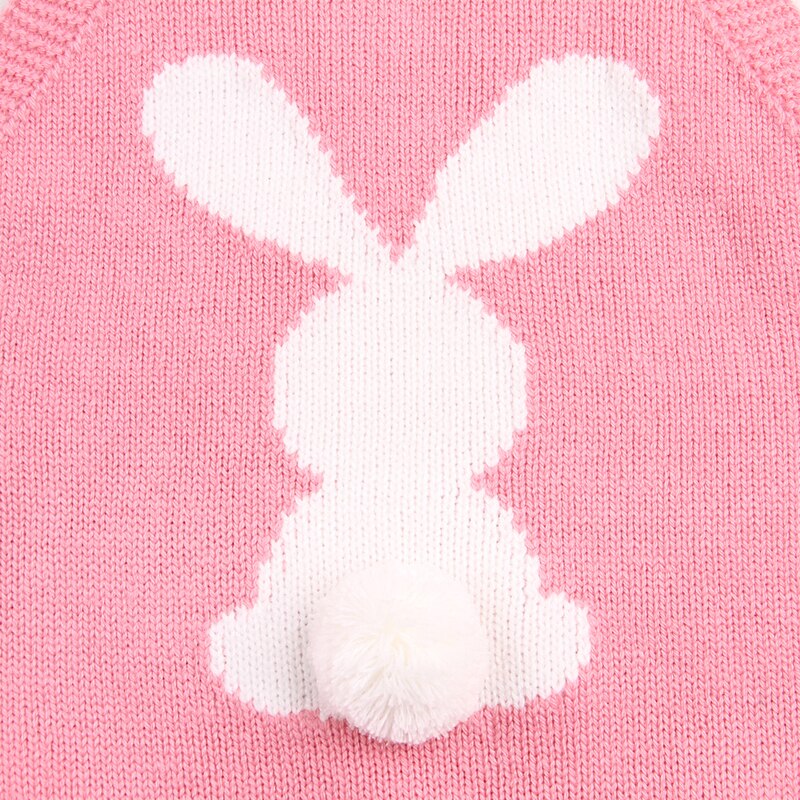 Leuke Bunny Peuter Kids Baby Meisje Jongen Breien Wol Mouwloze O-hals Overdekte Button Solid Konijn Cartoon Mooie Romper 3 Stijl