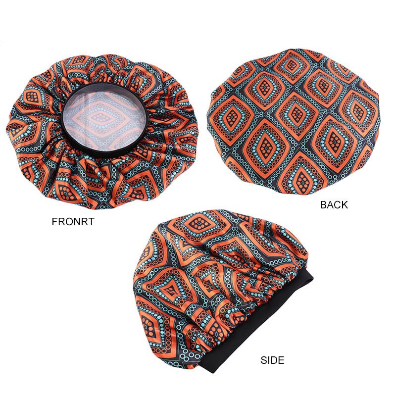 Iso satiini unihattu yöhattu afrikkalaiset naiset print hiukset konepelti intialainen turbaani leveä nauha yömyssy päähuivi pipot suihkumyssyt