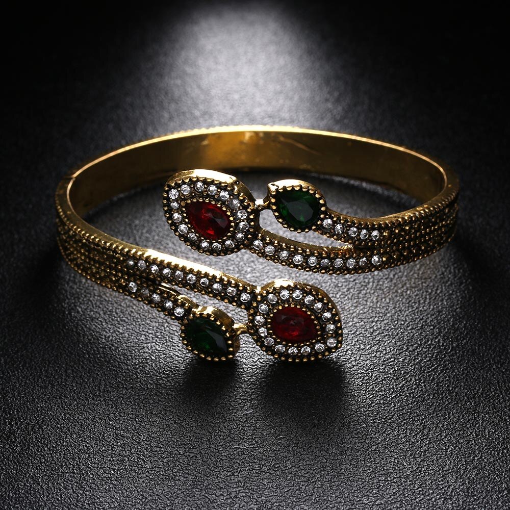 1 Stück Neue Heiße Frauen Vintage Armreifen Wassertropfen Harz Manschette Armbänder Red Wassertropfen Türkischen Schmuck