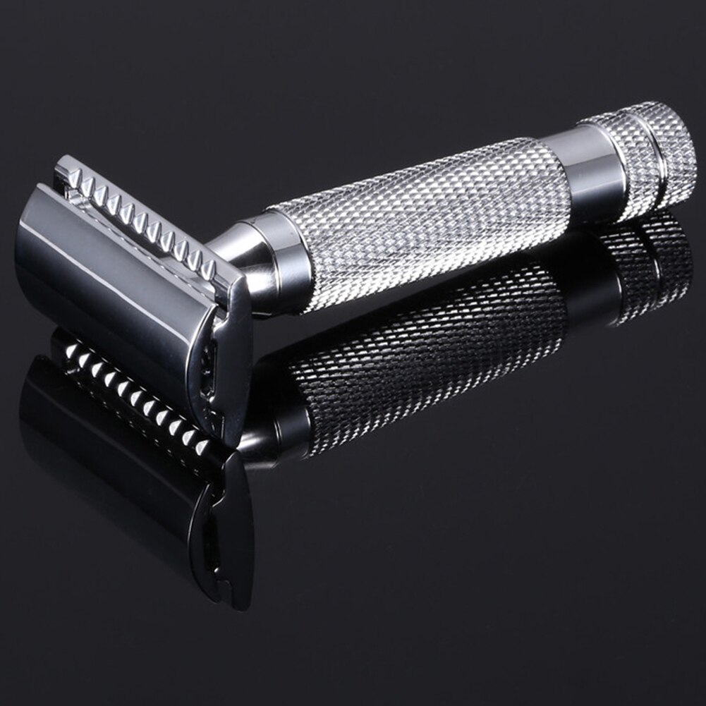 Máquina de afeitar clásica de Metal para hombre y mujer, afeitadora Manual de doble hoja con cuchillas, desmontable y portátil, para Barba y depilación