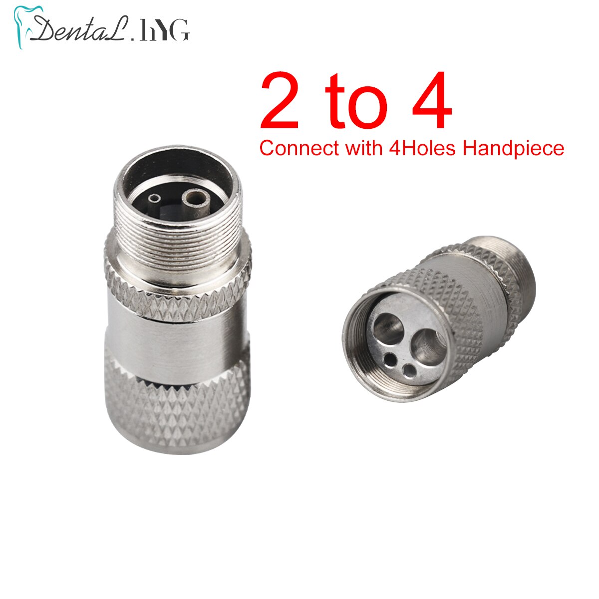 Dental High Speed Handpiece Adapter - Converts 4-Hole To 2-Hole Coupler