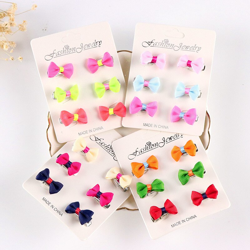 6 teile/paket Gemischt Farbe Bowknot freundlicher Baby freundlicher Haar Clip Bogen Stift Haarspange Haarnadel Ornament Zubehör Für Mädchen