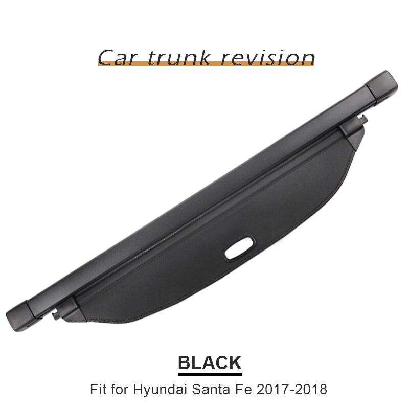 Cubierta de carga para maletero trasero de coche, protector de pantalla de seguridad, accesorios para Hyundai Santa Fe , , , , , , ,: 2017-2018 Black