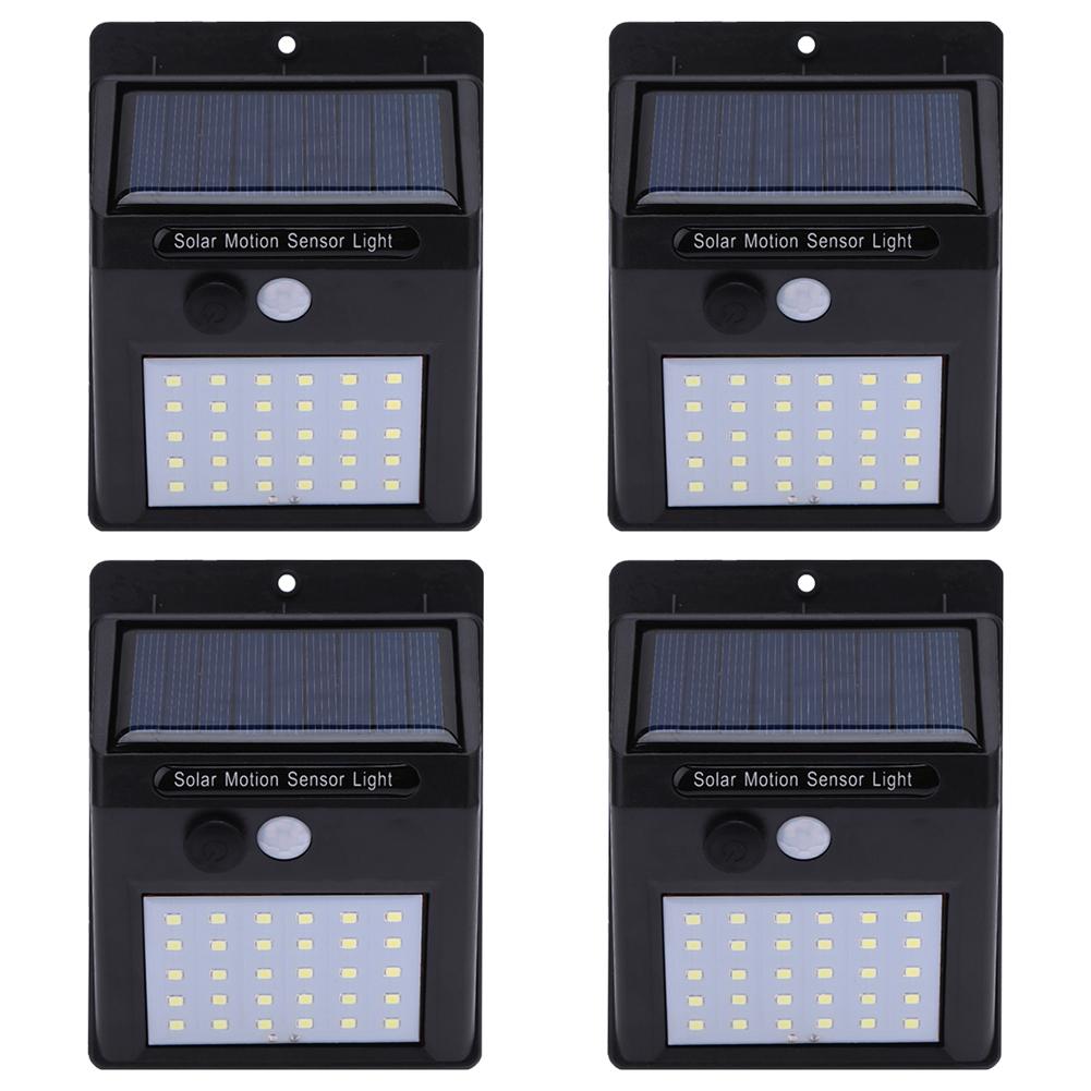 4pcs 30LEDs Solar Light Solar Powered human body induction Wireless Solar Lamp Waterproof Outdoor Garden Wall Lamp LED light: 4Pcs