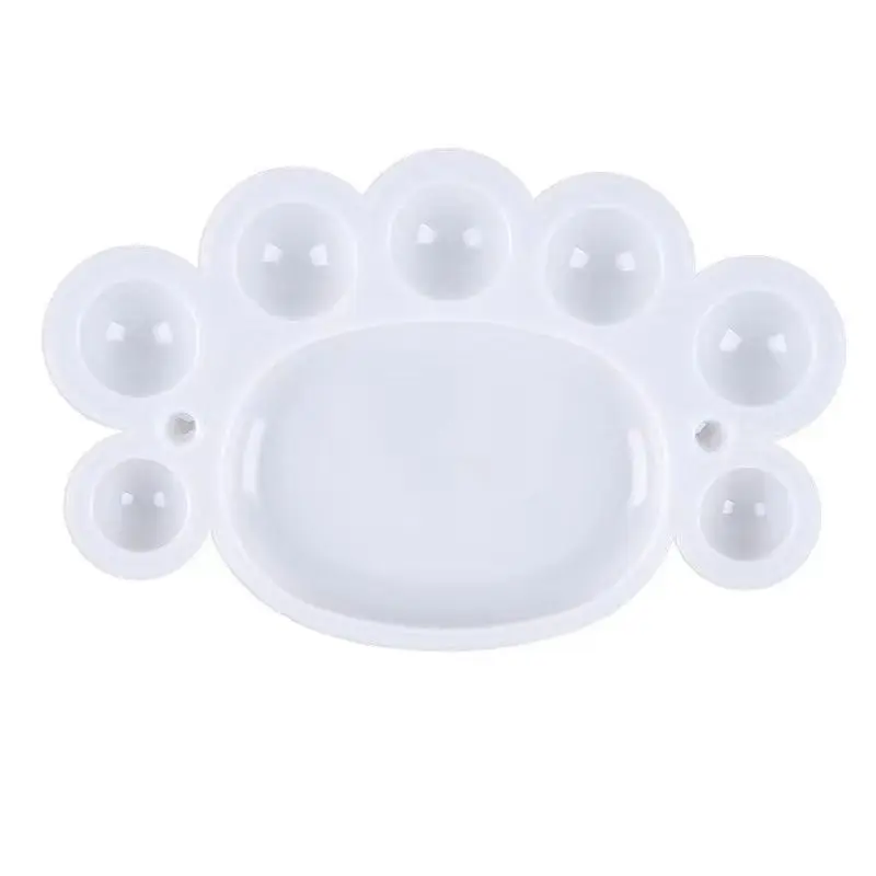 Suministros de pintura blanca, bandeja de pigmento de pintura alternativa, paleta redonda, paleta de plástico, bandeja de pintura artística de acuarela
