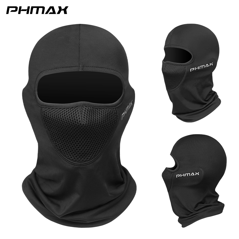 PHMAX Motorrad-Reitmaske, Windschutz und Wärme, atmungsaktiv, Vollgesichtsmaske, Sturmhaube, Mütze, Schal, Kapuze, Moto, Radfahrer, Windkappe: Schwarz