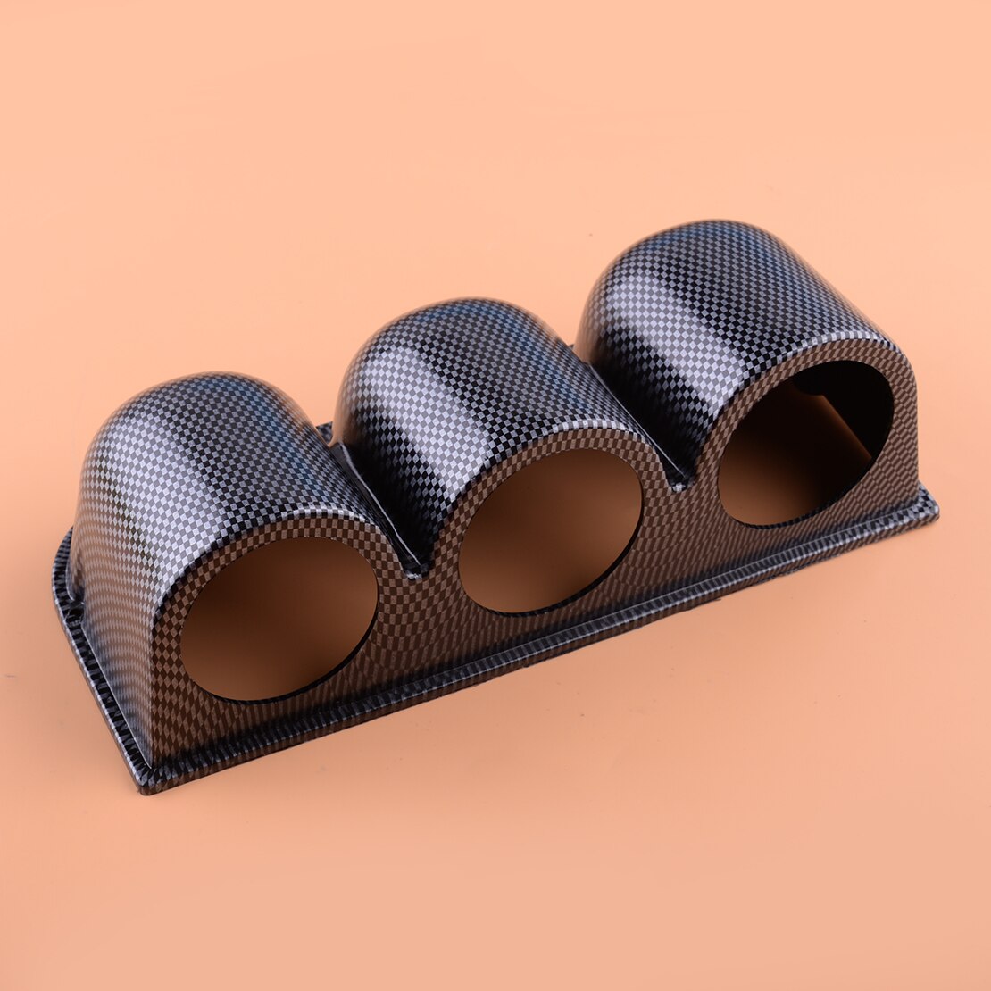 beler Universal Black Carbon Fiber Texture 2" 52mm 3 Triple Holes Dash Car Gauge Meter Pod Mount Holder