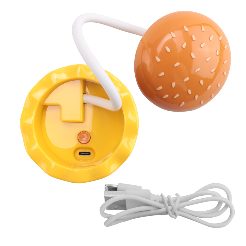 Lâmpada de mesa fofa hambúrguer pequena lâmpada de mesa para crianças com interruptor de toque de pescoço ajustável com apontador de lápis