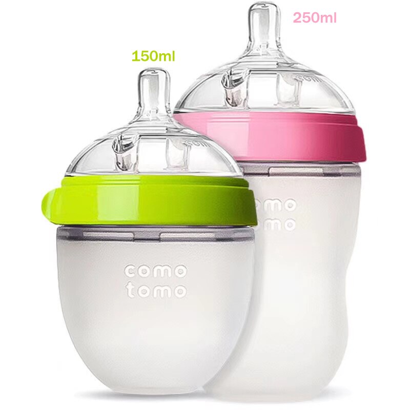 Comotomo – biberon en Silicone au toucher naturel pour bébé, 50ml, 250ml, LSR, anti-Flatulence, à Double stomates
