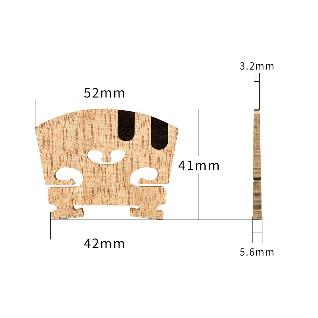 Puente para el violín de arce 4/4, puente de Violín con incrustación de ébano, grado AA, 1 unidad