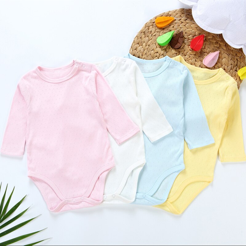 Baby bodysuit lange mouwen babyjongens meisjes kinderkleding babykleding kinderkleding 100%  katoenen overalls effen overalls
