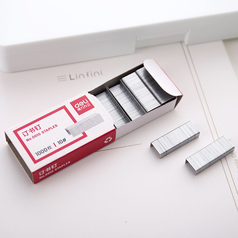 1000pcs Deli Staples Set 10# 24/6 Stainless Steel Staple for Stapler Binder Stationery Office School Binding Supplier F340