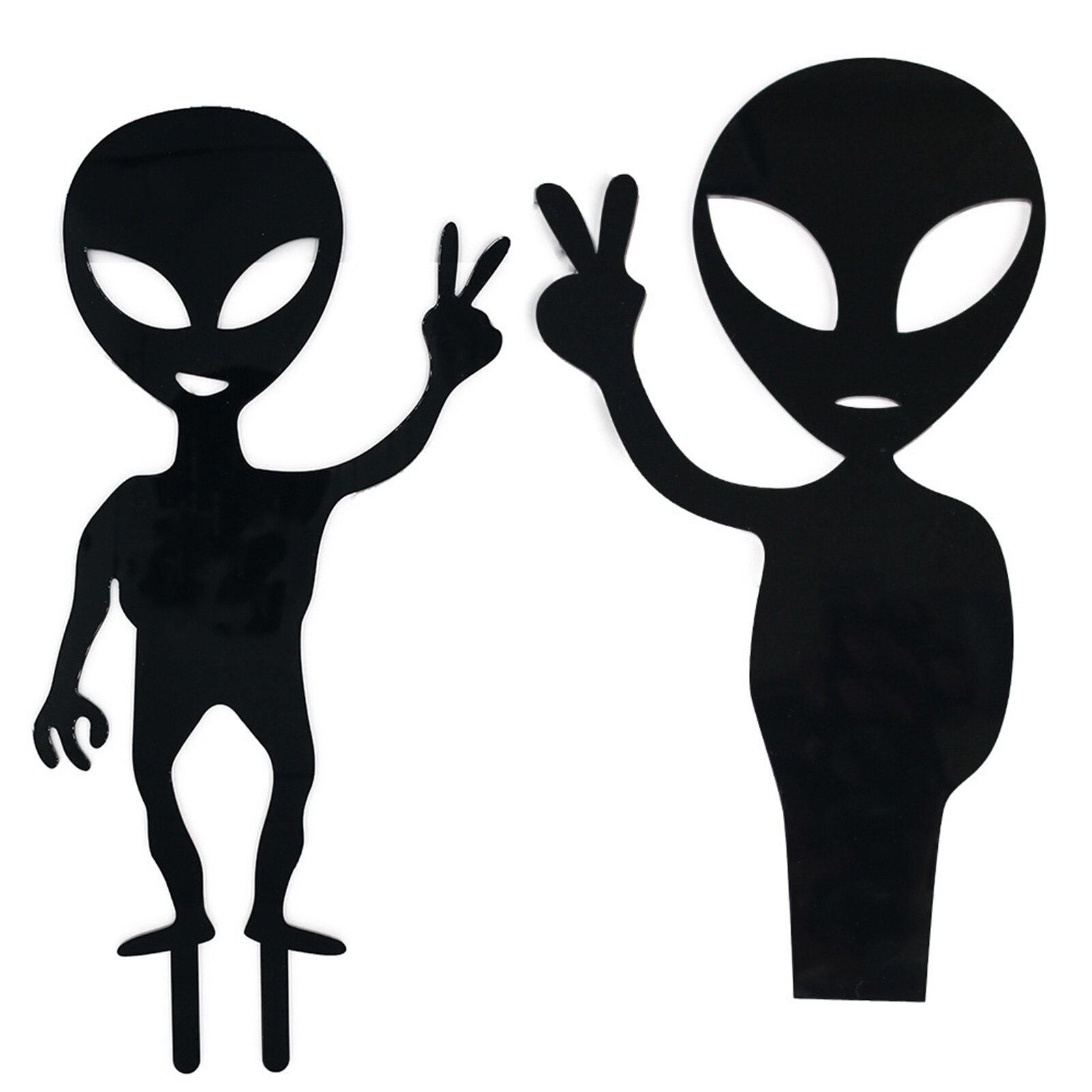 Funny Acrylic Black ET Alien Garden Outdoor Decoration Personality Fence Yard Planetary Gardening Ornaments