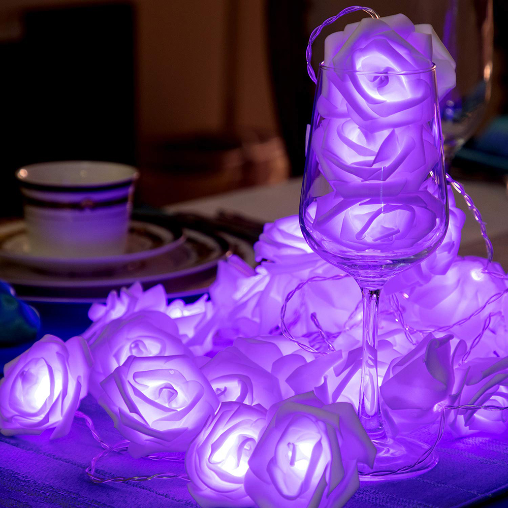 1.5M 10led Rose Bloem Kerst String Lights Battery Operated Valentine Bruiloft Decoratie Bloem Lampen Led Lamp