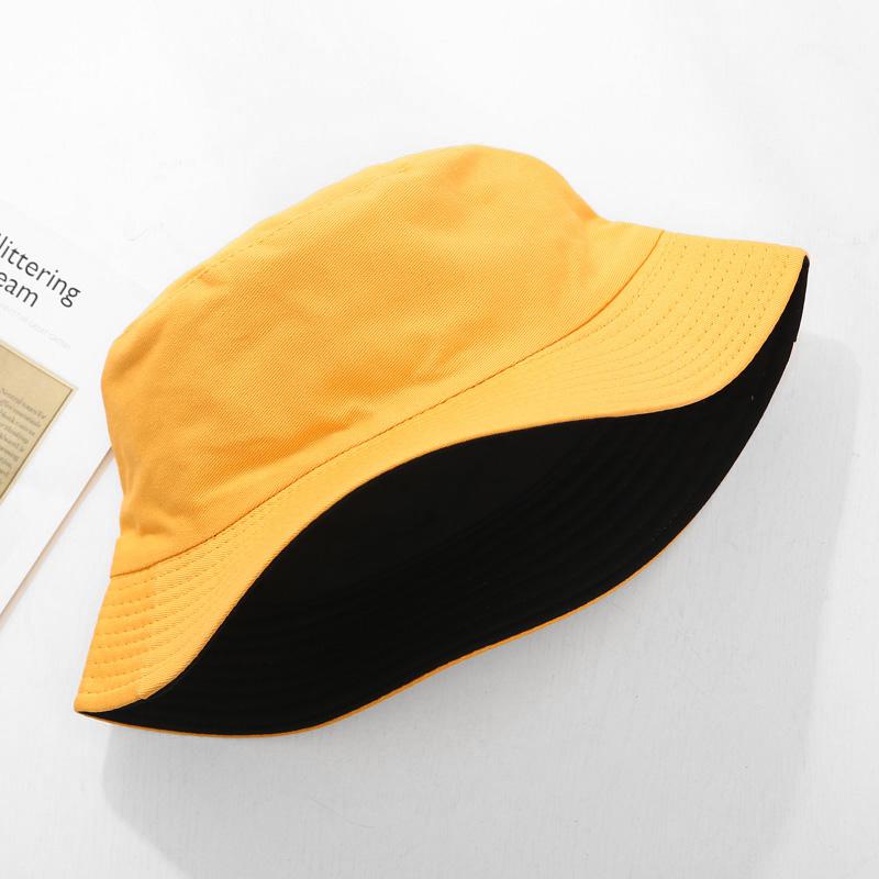 Cokk sommer sammenleggbar bøtte lue unisex kvinner utendørs solkrem bomull fiske jakt cap herre servant chapeau solbeskyttelse hatter: Gul