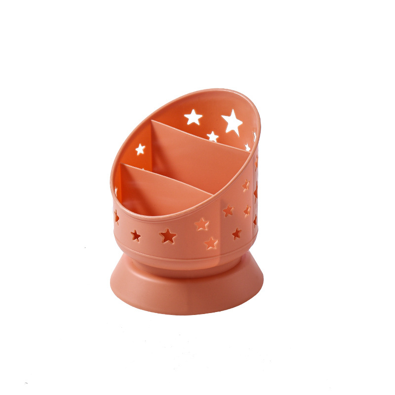 Cute Japanese Office Storage Box Simple Pen Holder Dressing Room Large Capacity Storage Box desk storage stationery organiser: Orange