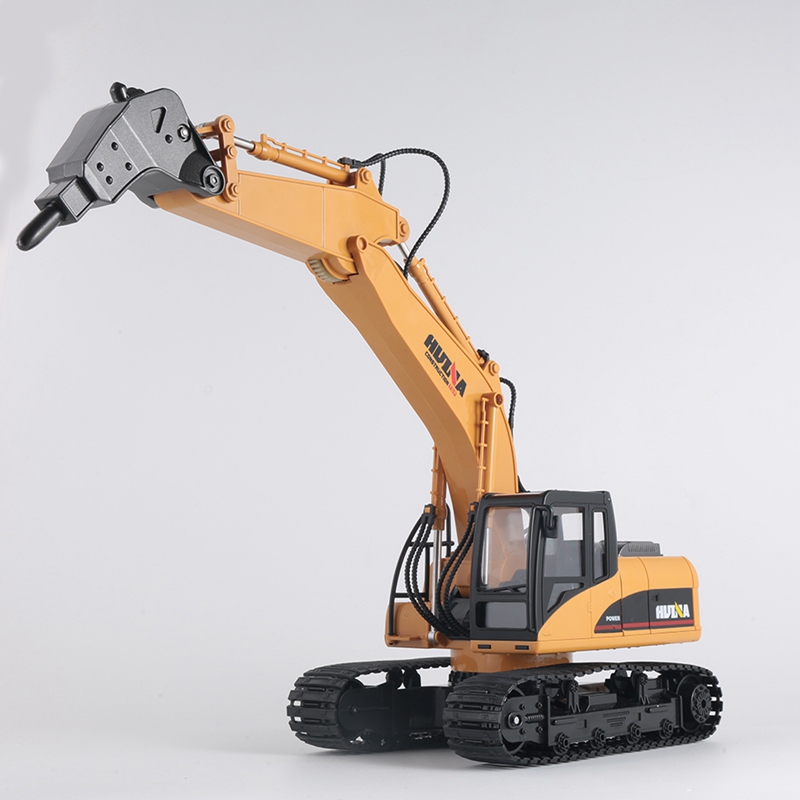 HUINA 1:14 Remote Control Drilling Rig Toy Alloy Engineering Vehicle Disassembly Machine Model 16 Channel LED Lights