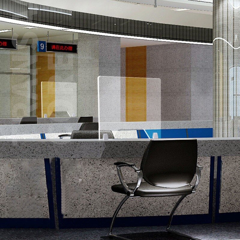 THY- Cyd- 50*50CM Acrylic Desk Partition Screen Privacy Divider School Desktop Divider Protection Board Isolation Board-white