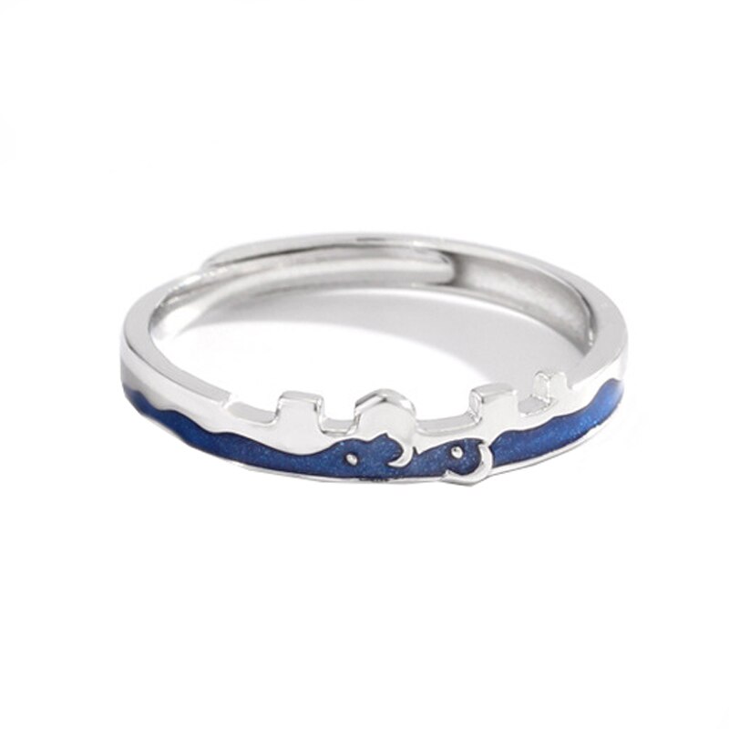 925 Sterling Zilver Originele Allure Liefde Paar Open Ringen Voor Lovers 'Stellen Sieraden Textuur Elegante Ringen: Women