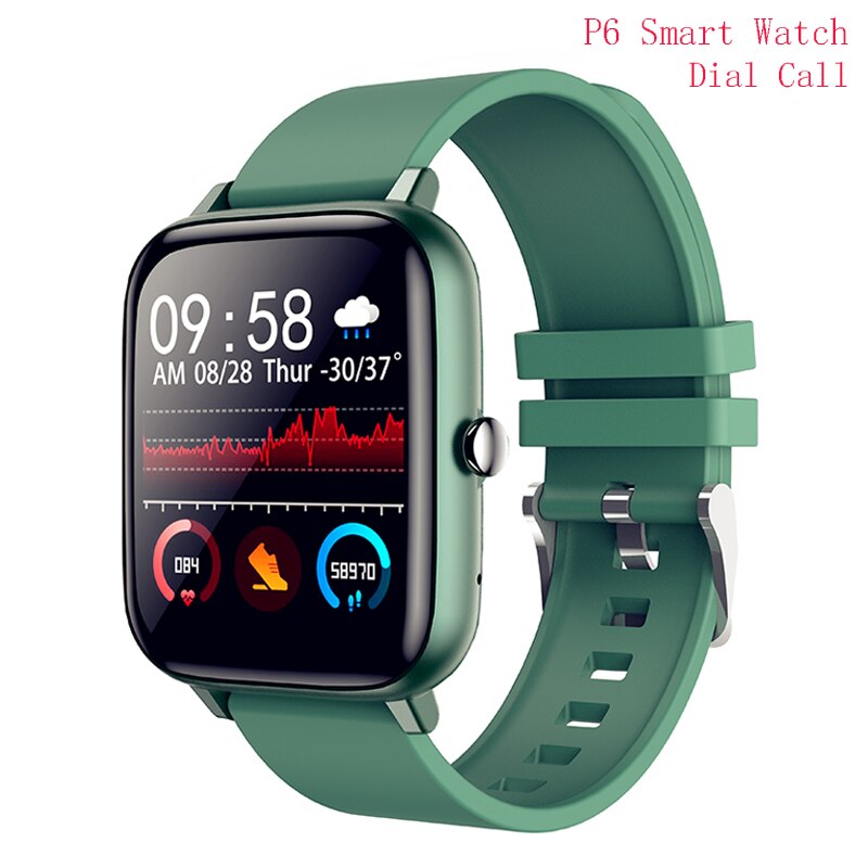 Smart Uhr P6 Frauen Blutdruck Monitor Fitness Tracker Sport Bluetooth Smartwatch D20 Pro Uhr für xiaomi apple PK i5: P6 Green