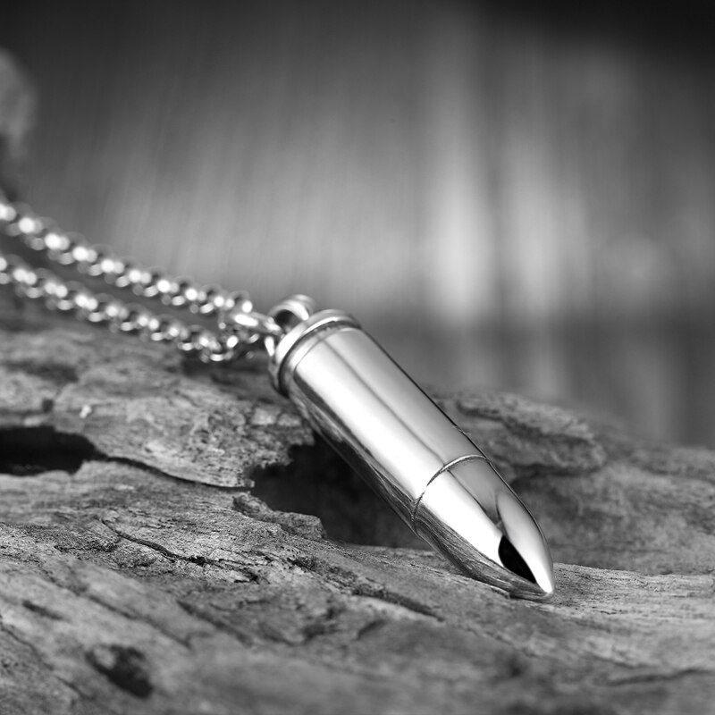 BALMORA Real 925 Sterling Silver Cool Bullet Open Box Pendant for Necklaces Women Men Couple Punk Retro Jewelry