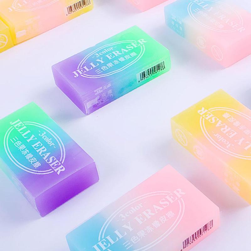 Kawaii Three-color Jelly Eraser Novelty Stationery... – Grandado